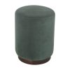 Emerald Velvet Footstool with Wooden Base 38x38x48cm-artisan