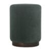 Emerald Velvet Footstool with Wooden Base 38x38x48cm-IN1433