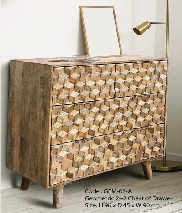 Geometric 4 Drawer Chest of Drawers