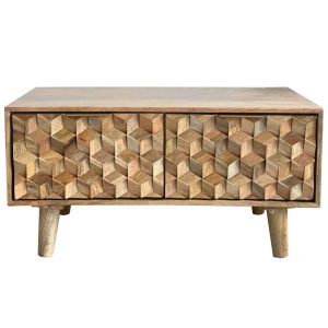 Geometric Coffee Table With Drawer
