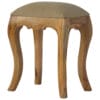 IN006 - French Style Stool with Mud Linen Seat Pad-IN006-