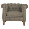 IN074 - Multi Tweed Chesterfield Armchair-IN074-