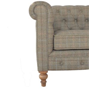 IN075 - Multi Tweed 2 Seater Chesterfield Sofa-IN075