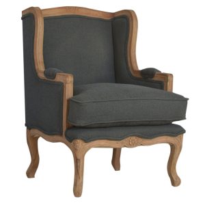 French Upholstered Wing Arm Chair