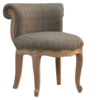 Petite French Chair Upholstered In Multi Tweed