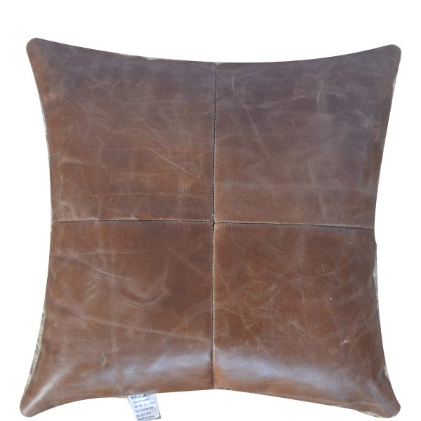 Artisan Buffalo Hide Leather Cushion