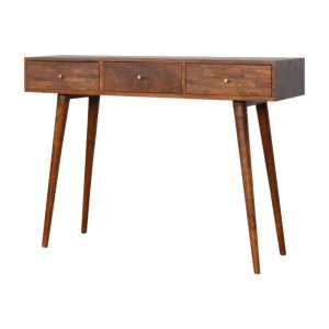 IN1002 - 3 Drawer Assorted Chestnut Console Table-IN1002