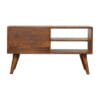 Artisan Retro Assorted Dark Mango Wood Media Stand Chestnut 85cm
