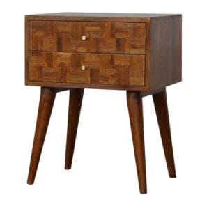 IN1010 - Mixed 2 Drawer Chestnut Bedside-