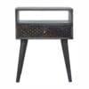 IN1045 - Ash Black Carved Drawer Bedside-