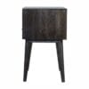 Ash Black Carved Drawer Bedside
