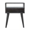Ash Black Carved Drawer Bedside