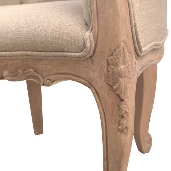 French Style Mud Linen Accent Chair