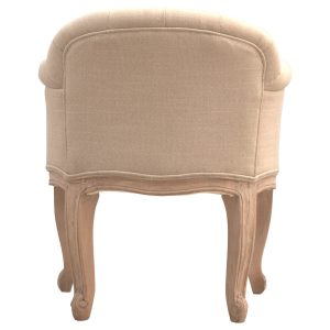 French Style Mud Linen Accent Chair