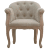 French Style Mud Linen Accent Chair
