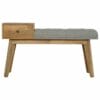 IN121 - Grey Tweed Bench with 1 Drawer-IN121-