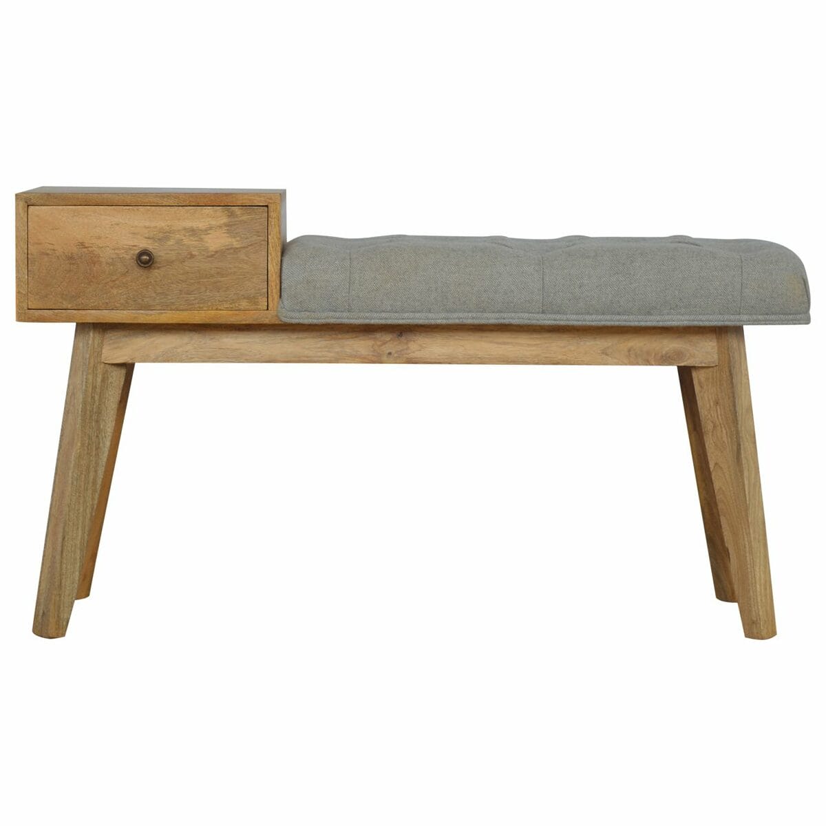 IN121 - Grey Tweed Bench with 1 Drawer-IN121-