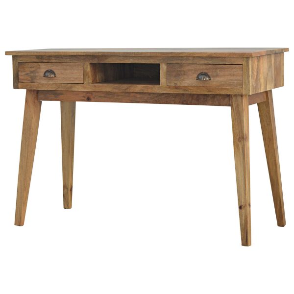 Two Drawer Writing Desk with Open Slot
