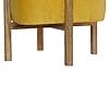 Velvet Footstool with Solid Wood Legs