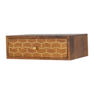 IN1283 - Wall Mounted Gold Art Pattern Chestnut Bedside-