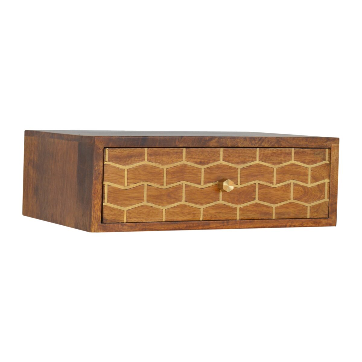 IN1283 - Wall Mounted Gold Art Pattern Chestnut Bedside-IN1283