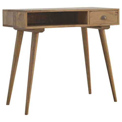 Artisan Solid Wood Nordic 1 Drawer Writing Desk with Open Slot