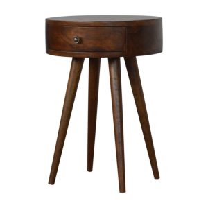 IN1298 - Nordic Chestnut Circular Shaped Bedside-