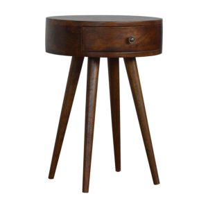 IN1298 - Nordic Chestnut Circular Shaped Bedside-IN1298