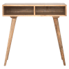 Artisan Solid Wood Nordic Writing Desk With 2 Open Slots