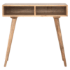 Artisan Solid Wood Nordic Writing Desk With 2 Open Slots