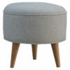 IN140 - Round Grey Tweed Footstool-IN140-