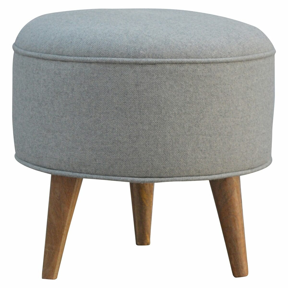 IN140 - Round Grey Tweed Footstool-IN140-