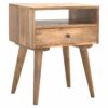 IN143 - Modern Solid Wood Bedside with Open Slot-