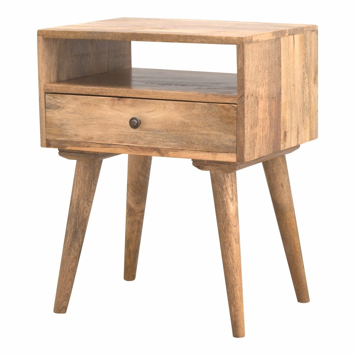 IN143 - Modern Solid Wood Bedside with Open Slot-IN143