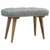 IN145 - Nordic Style Bench with Deep Buttoned Grey Tweed Top-