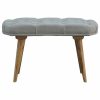 IN145 - Nordic Style Bench with Deep Buttoned Grey Tweed Top-IN145-