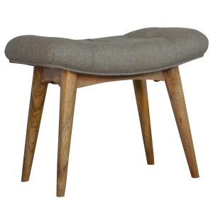 IN146 - Curved Grey Tweed Bench-