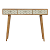 3 Drawer Geometric Screen-printed Writing Desk