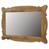 IN164 - Wooden Hand Carved Oblong Frame with Mirror-IN164