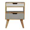 Nordic Style Grey 2 Drawer Cut-out Bedside