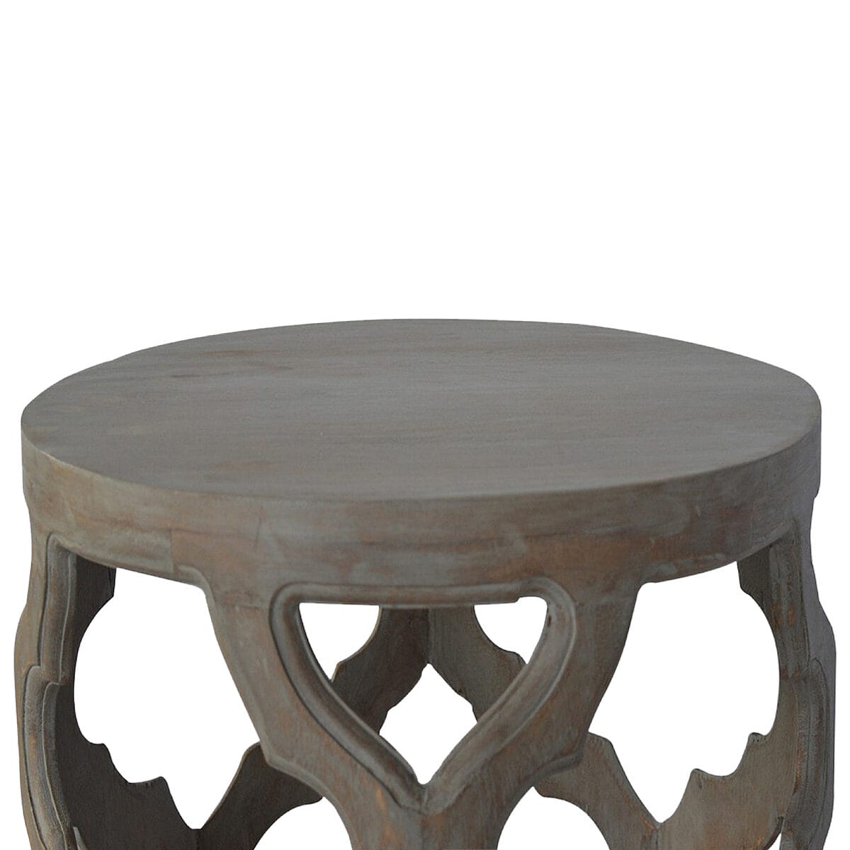 IN2043 - Grey Wash Cut-out Stool-IN2043