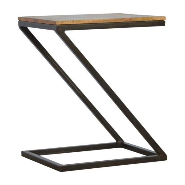 Artisan Side Table with Iron Base