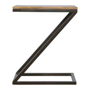 Artisan Side Table with Iron Base