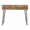 IN236 - Solid Wood 4 Drawers Console Table with Iron Base-IN236-