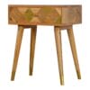 IN260 - Oak-ish Gold Brass Inlay Bedside-