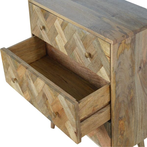 3 Drawer Zig-Zag Patterned Patchwork Chest
