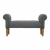 IN286 - Black Tweed Bench with Turned Feet-IN286-