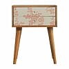 IN294 - Pink Floral Printed Front 2 Drawer Bedside Table