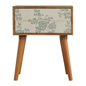 IN296 - Green Floral Screen Printed Bedside-IN296-