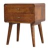 IN308 - Curved Chestnut Bedside-